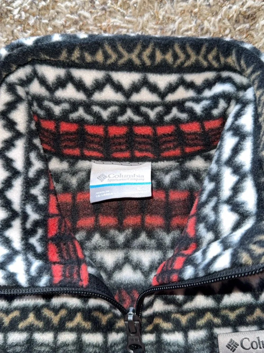 NWT Columbia Youth Large Full Zip Fleece Jacket Fair Isle Winter Cozy